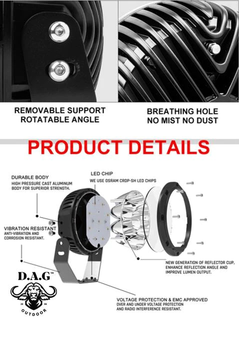 D.A.G 7" 90W LED SPOTLIGHT SET