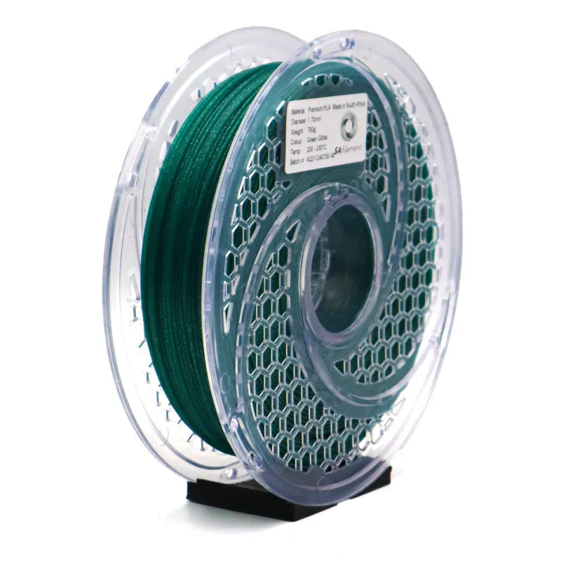 SA Filament -PLA Premium Glitter Green Filament 750g, 1.75mm