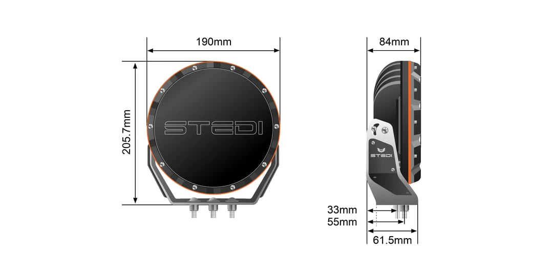 STEDI 7" TYPE X SPORT LED SPOTLIGHT SET