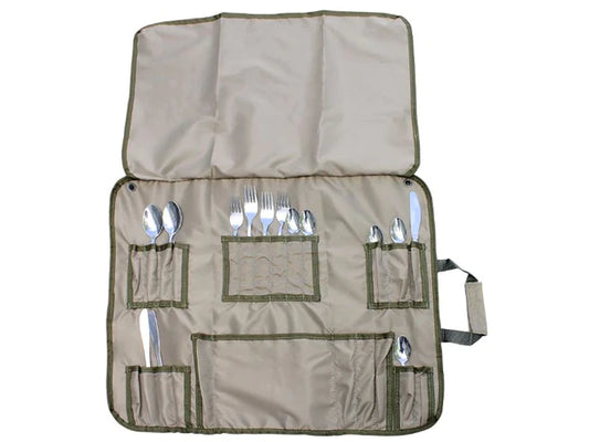 CAMP COVER CUTLERY ROLL-UP 4-SET RIPSTOP UNKNITTED