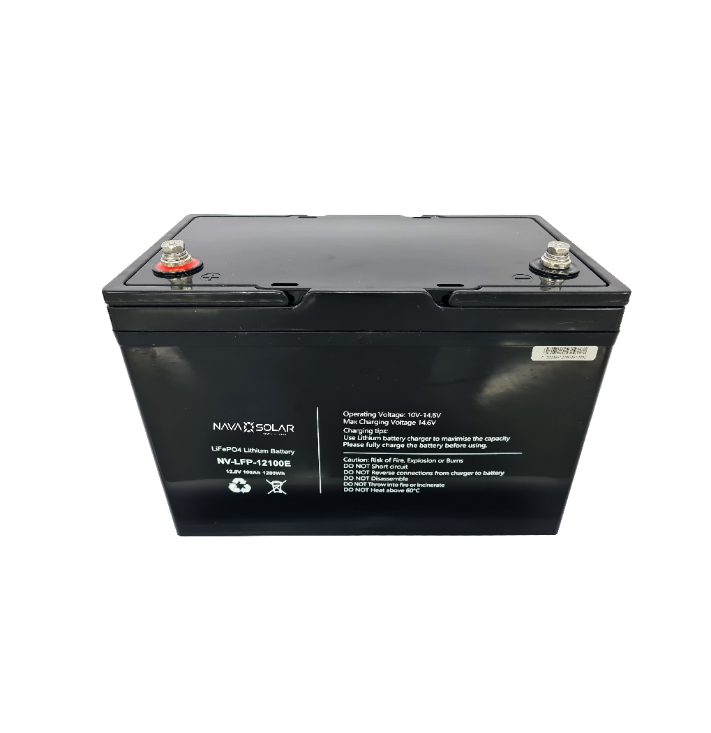 NAVASOLAR 12.8V 100AH 1.28KWH LIFEPO4 IP65 BATTERY PACK