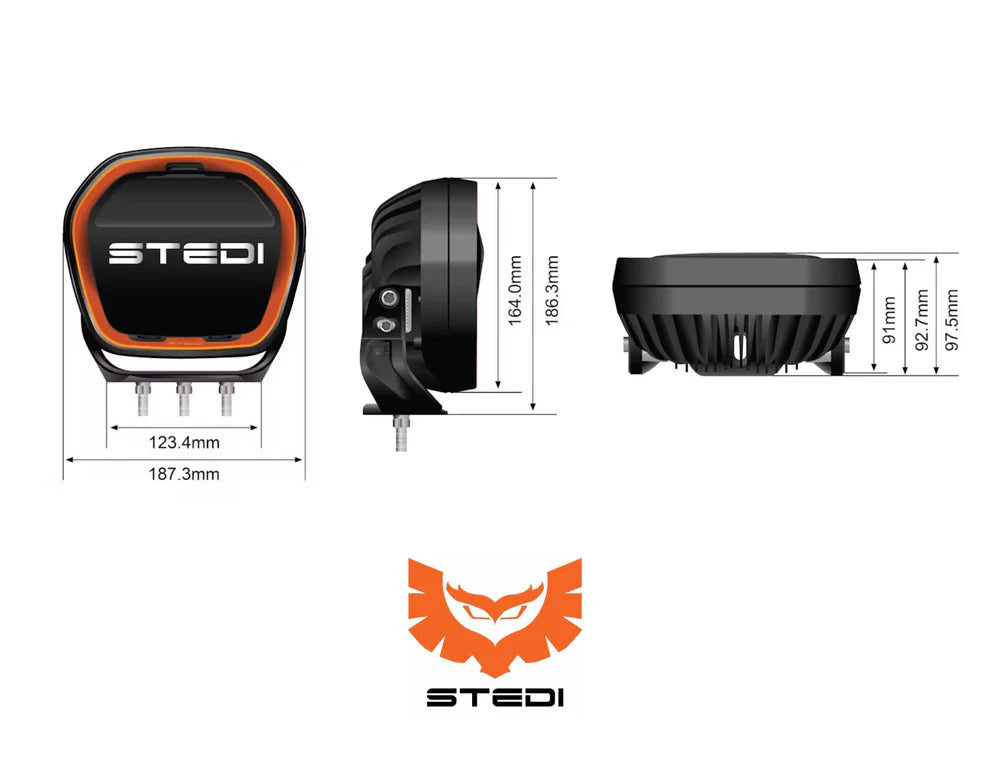 STEDI TYPE-X EVO 7 INCH DRIVING LIGHTS [SPOT]