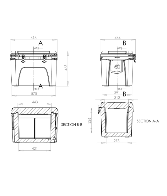 WILD COOLERS WC40 HARD SHELL COOLER