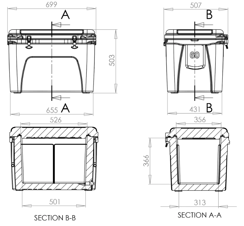 WILD COOLERS WC60 HARD SHELL COOLER